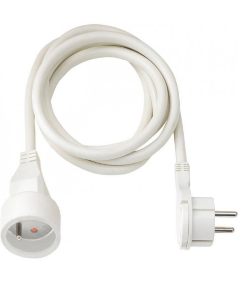 BRENNENSTUHL Rallonge électrique 2m avec fiche plate (câble H05VV-F 3G1,5, IP20), Blanc