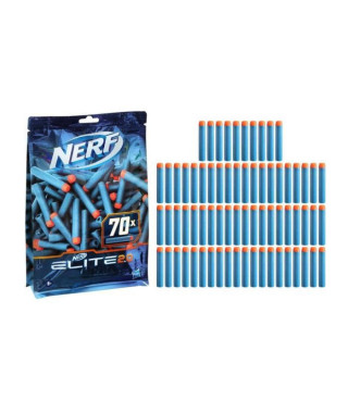 NERF - Elite 2.0 - Recharge de 70 fléchettes en mousse Nerf Elite 2.0 officielles, compatibles avec les blasters Nerf Elite