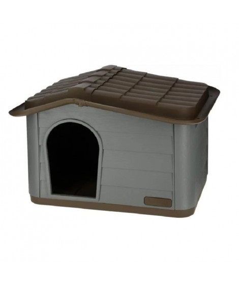 Maison pour chats Paola Eco KERBL - 60 x 51 x 41 cm - Gris et marron - Plastique recyclé