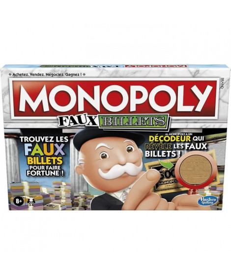 MONOPOLY Faux billets - Jeu de plateau pour la famille et les enfants - a partir de 8 ans - inclut décodeur de M. MONOPOLY -