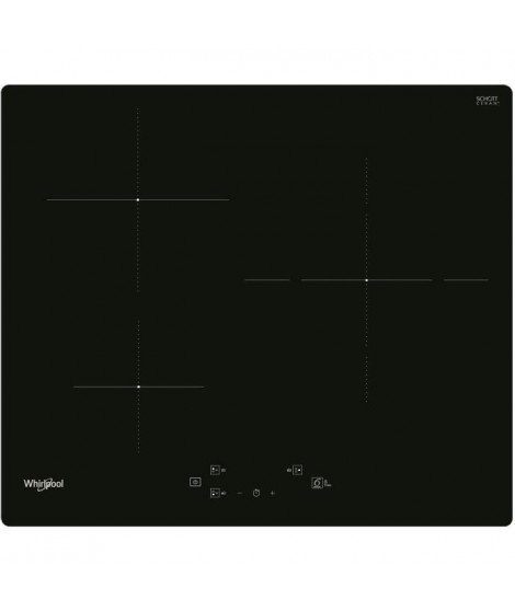 Whirlpool WSQ116NE table de cuisson induction - 4 foyers - 7200W - L 5,4 cm x P51 cm - verre - noire