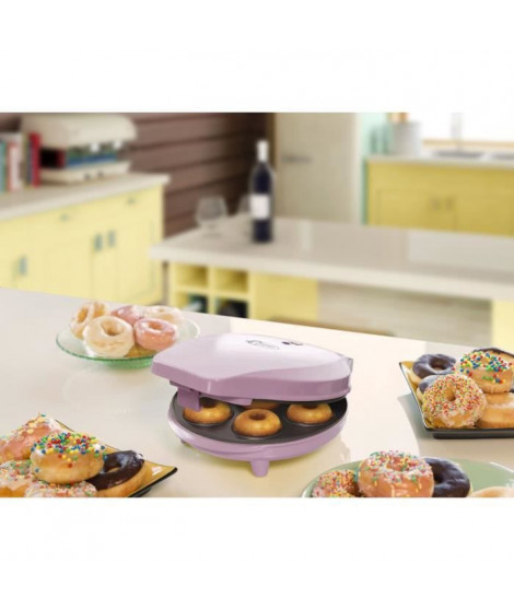 Bestron Appareil a donuts au design rétro, Sweet Dreams, Revetement anti-adhésif, 700 Watts, Couleur: Rose