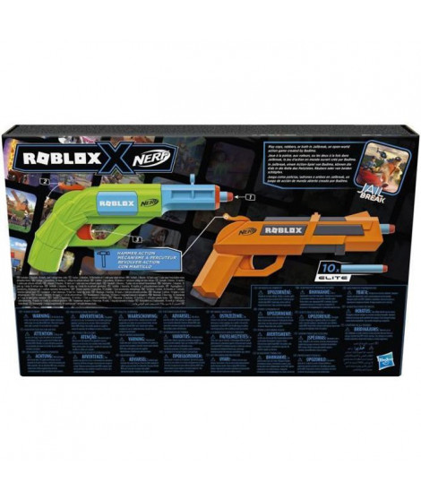 NERF - Roblox Jailbreak : Armory - inclut 2 Blasters - 10 fléchettes NERF - - code pour objet virtuel dans le jeu