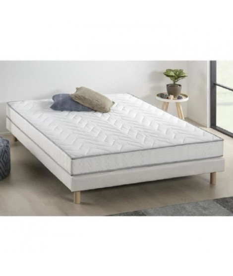 FINLANDEK Unelma - Ensemble matelas mousse mémoire de forme + sommier 140 x 190 - Confort ferme - Epaisseur 16 cm - Hypoaller…