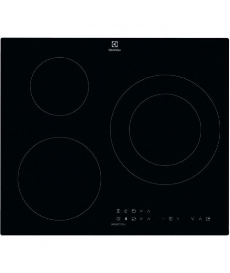 ELECTROLUX CIT60331CK - Table de cuisson induction - 3 zones - 7350 W - L 59 x P 52 cm - Revetement verre - Noir