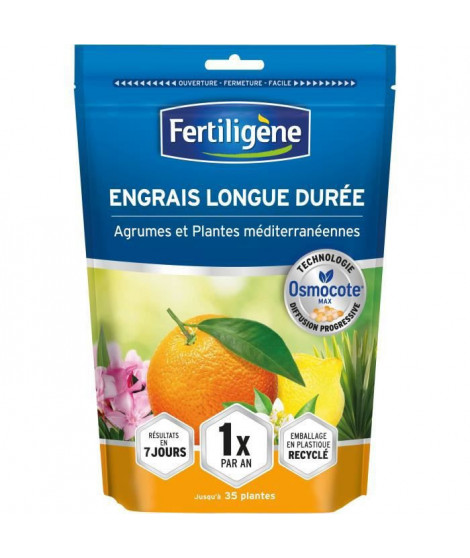 FERTILIGeNE - Engrais Longue durée Osmocote max Agrumes et Plantes méditerranéennes 700g