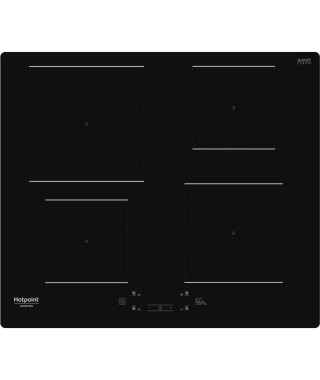 HOTPOINT - HQ5660SNE - Table de cuisson induction - 4 foyers - 7200W - L60 cm - Revetement verre noir