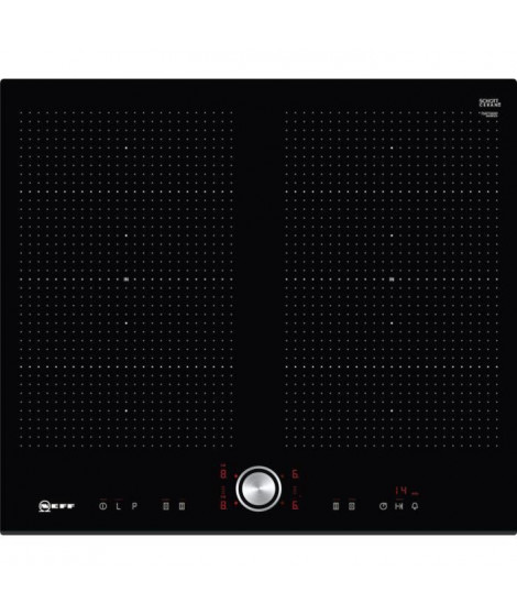 Table de cuisson induction NEFF - 2 zones flexInduction - 7400 W max - Revetement verre - Noir - L59,2 x P 52,2 cm - T56FT60X0