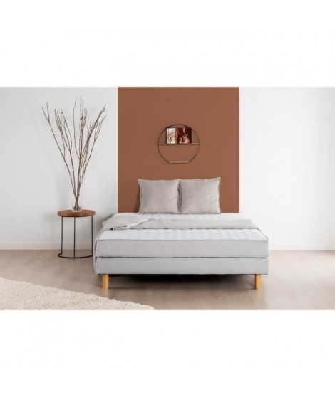 DEKO DREAM AIRFLEX Ensemble Matelas 140x190 cm + Sommier - Mousse - 5 zones - 15 cm - Ferme