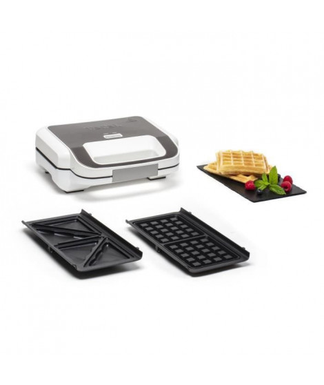 TEFAL SW701110 Snack XL Appareil a croque multifonction, Plaques amovibles extra-larges gaufres et croques, Rangement vertical