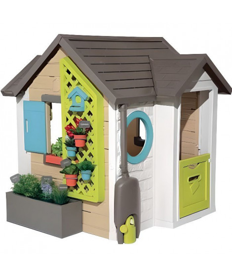 SMOBY Maison Garden House + Accessoires jardinage - 128,5x132x135 cm