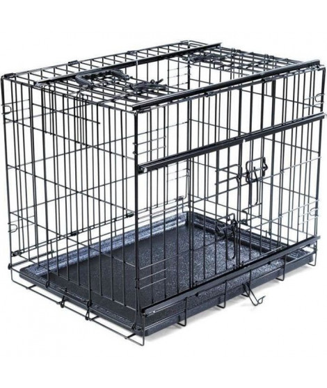 VADIGRAN Cage métallique pliable Premium - 61 x 46 x 53 cm - Noir - Pour chien