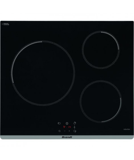 BRANDT TI364B - Table de cuisson posable - 3 zones - 3600 W - L60 cm - Noir