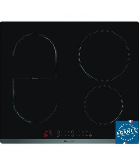 BRANDT CPI6400B - Table de cuisson induction - 4 zones - 3600 W - L 58 x P51 cm -  Revetement verre - Noir