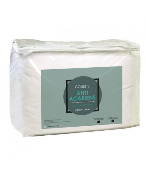 Couette Chaude Microfibre Anti-Acariens 220x240cm