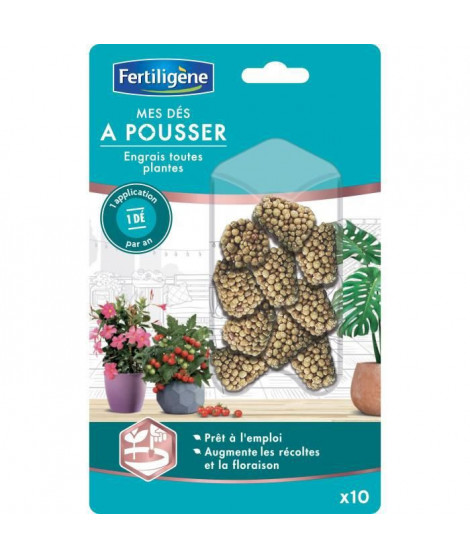 FERTILIGENE Mes Dés a Pousser toutes Plantes - 10 pieces