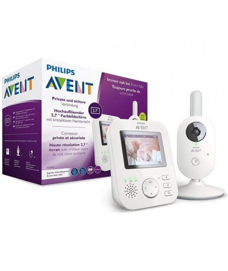 PHILIPS AVENT SCD833/26 Ecoute bébé Vidéo connecté - Mode Smart Eco - Jusqu'a 10h d'autonomie