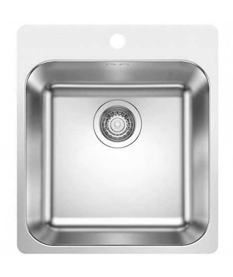 évier cuisine inox brossé 40x50cm, a encastrer ou a fleur, cuve bord plat sans égouttoir, BLANCO SUPRA 400-IF/A, vidage manu,…