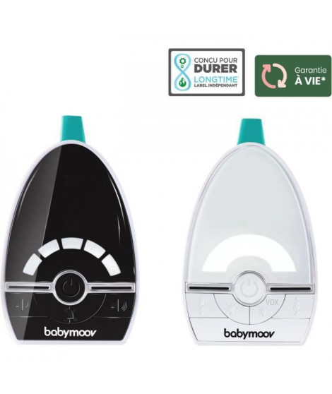 Babymoov Babyphone Audio Expert Care, Basse puissance d'émission d'ondes, Veilleuse, Mode VOX, Talkie Walkie,  1000m