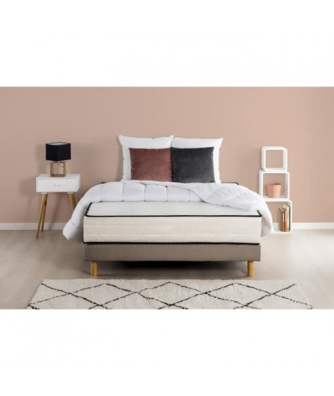 Pack pret a dormir CONFORT - Matelas + sommier 140x190 + couette + 2 oreillers - DEKO DREAM