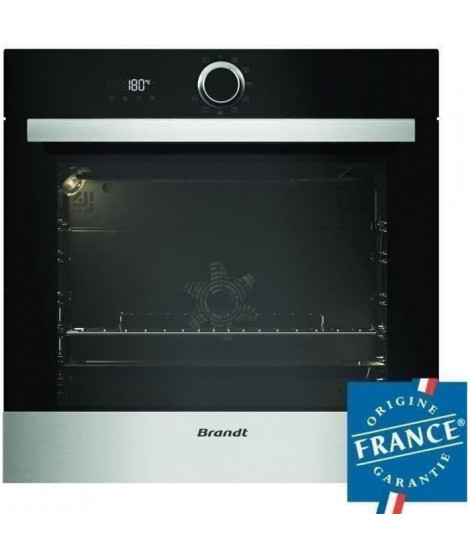 BRANDT BXP5560X - Four électrique encastrable multifonction chaleur tournante - 68L - Pyrolyse - A - Inox