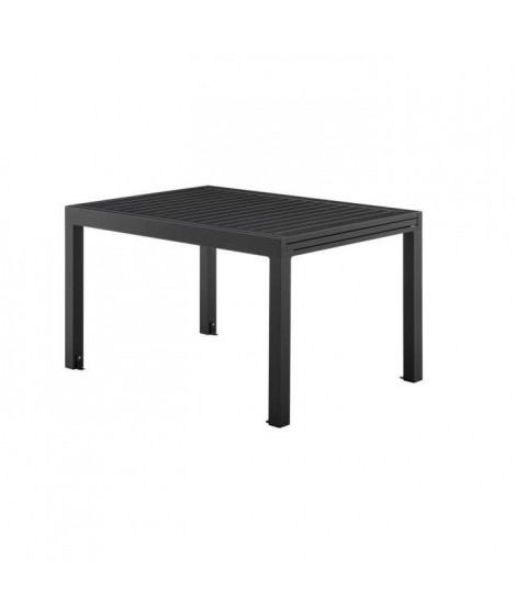 Table de jardin extensible rectangulaire - Gris foncé - En aluminium - 135 / 270 x 90 x 75 cm