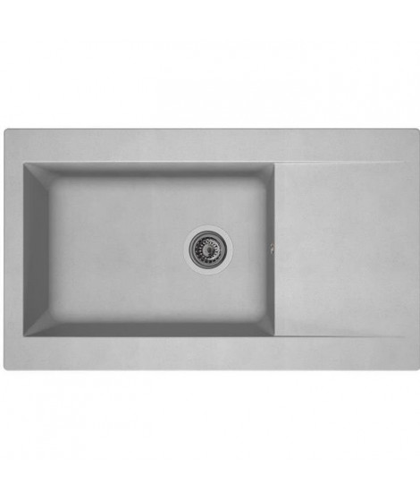 STRADOUR Evier Einna 1 grand bac 1 égouttoir platinium