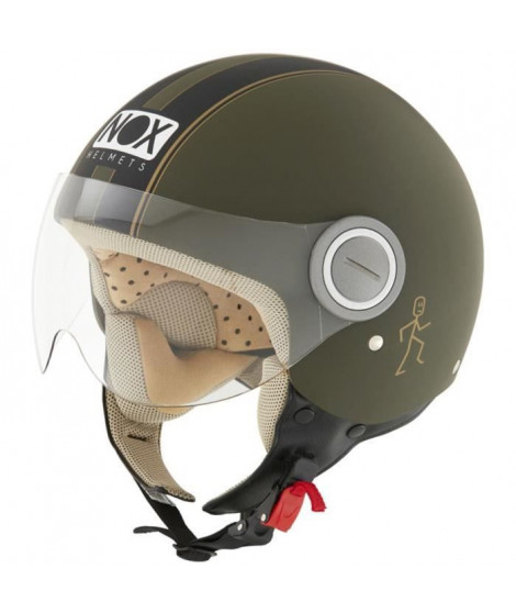 NOX - Casque scooter jet - N210 - Kaki mat noir