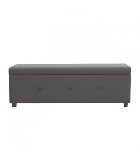 Banc coffre - Bout de lit Velours gris clair Classique - L 160 cm