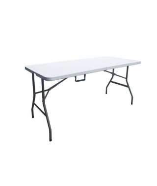 Table pliante - 150 cm - 6 personnes - Revetement en poudre en tubes d'acier
