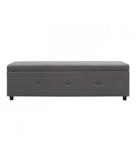 BOUT DE LIT COFFRE - Simili - Gris - L 160 cm - BOX