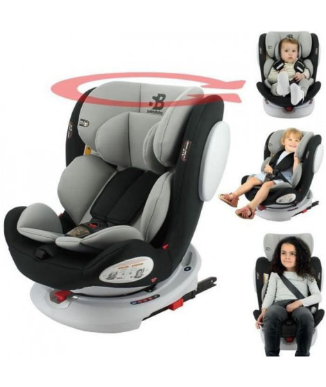 NANIA Siege auto Seaty groupe 0/1/2/3 (0-36kg) isofix et pivotant - noir