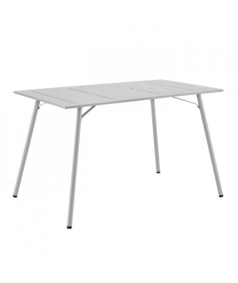 Table de jardin rectangulaire - 120 cm - Acier - Gris