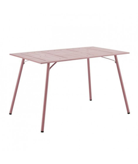 Table de jardin rectangulaire - 120 cm - Acier - Rose