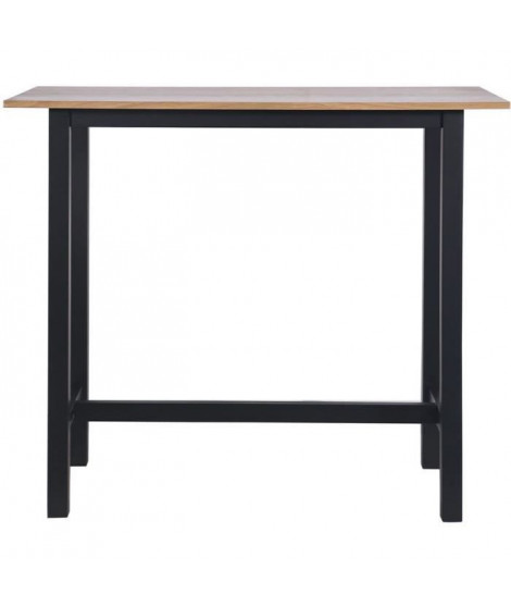 KALI Table de bar placage chene avec piétement en acacia massif - L 120 x P 60 x H 105 cm