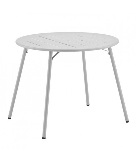 Table de jardin ronde - 90 cm - Acier - Gris