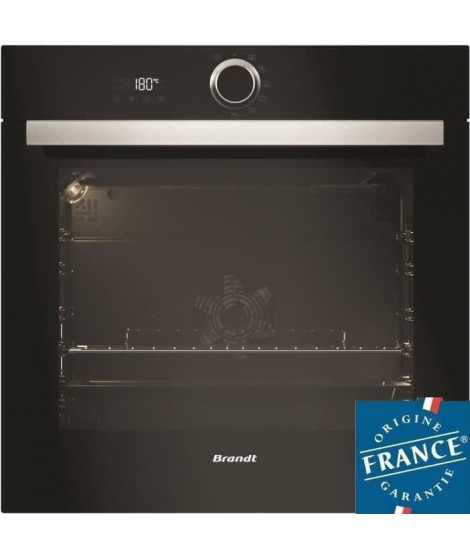 BRANDT BXP5560B - Four électrique encastrable multifonction chaleur tournante - 73L - Pyrolyse - A+ - Noir