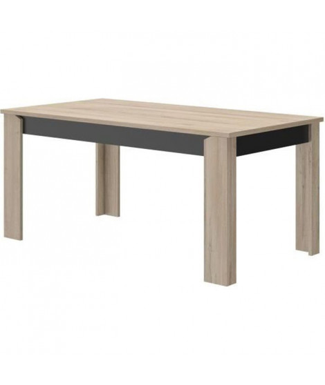 DIAGONE Table rectangulaire - Décor chene clair et noir - L 170 x H 77 x P 90 cm - Made in France - YORI DIAGONE