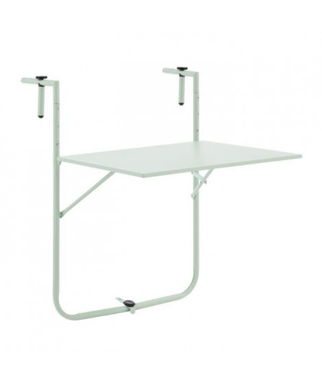 Table de balcon rabattable - Acier - 60 x 75 x 82-92 cm - Vert