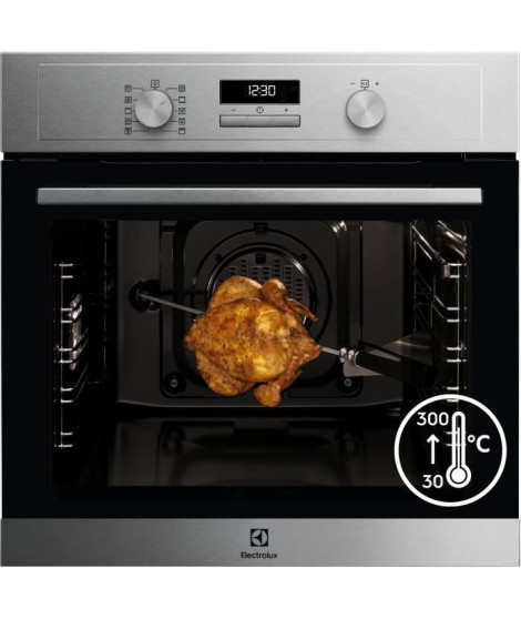 ELECTROLUX EOF4P02X - Four électrique encastrable multifonction - chaleur pulsée - 72 L - Pyrolyse - Tournebroche - A+ - port…