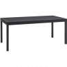 Table extensible 6 a 10 personnes - 180/240 x 90 x H75cm - Aluminium - Extension latérale manuelle - Gris