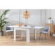 Table a manger extensible NUORI -  Décor blanc mat - 6/8 personnes - L 96-190 x l 95 cm