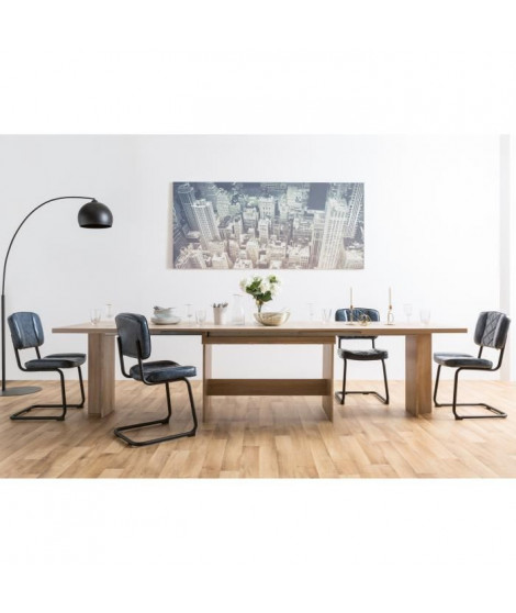 ANCONA Table a manger XXL extensible de 8 a 12 personnes classique décor chene sonoma - L 160 / 310 x l 90 cm