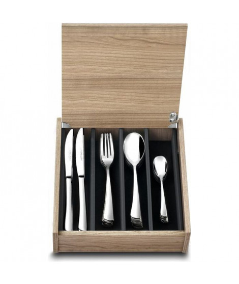 LA TABLE D'ALBERT Ménagere 48 pces Inox ELEGANCE - coffret en bois