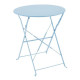 Ensemble de jardin bistrot 2 personnes - Table ronde 60 cm avec 2 chaises - Acier  thermolaqué - Bleu