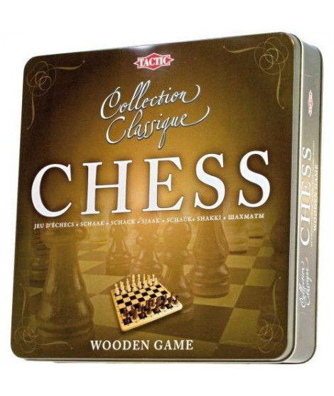 TACTIC Echecs en Bois Boîte métal