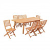 Ensemble repas de jardin extensible 6 a 8 personnes - table 180-240x100 cm extension papillon et 8 chaises pliantes - Eucalyp…