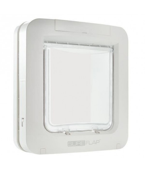 SUREFLAP Grande chatiere a puce électronique - Blanc -  178 mm x 170 mm (Mémorisation d'un maximum de 32 puces)