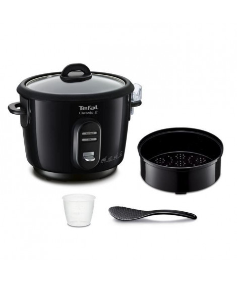 TEFAL RK102811 Classic 2 Cuiseur a Riz 1L - Cuve anti adhésive  Arret automatique  Maintien au chaud  Panier vapeur - Noir Mé…