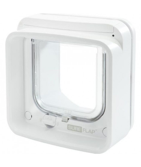 SUREFLAP Chatiere a Puce électronique Connecté - Blanc - 142 mm x 120 mm (Livré sans le Hub)